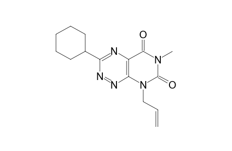 Pyrimido[5,4-e]-1,2,4-triazine-5,7(6H,8H)-dione,3-cyclohexyl-6-methyl-8-(2-propenyl)-