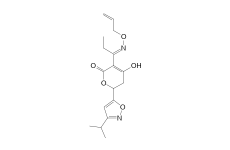 2H-Pyran-2-one, 5,6-dihydro-4-hydroxy-6-[3-(1-methylethyl)-5-isoxazolyl]-3-[1-[(2-propenyloxy)imino]propyl]-