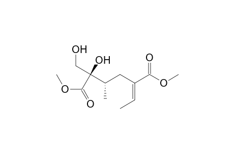 Hexanedioic acid, 5-ethylidene-2-hydroxy-2-(hydroxymethyl)-3-methyl-, dimethyl ester, [R*,S*-(E)]-(.+-.)-
