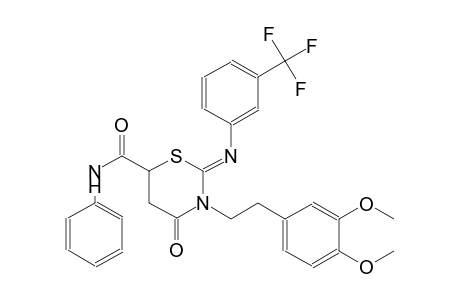 (2Z)-3-[2-(3,4-dimethoxyphenyl)ethyl]-4-oxo-N-phenyl-2-{[3-(trifluoromethyl)phenyl]imino}tetrahydro-2H-1,3-thiazine-6-carboxamide