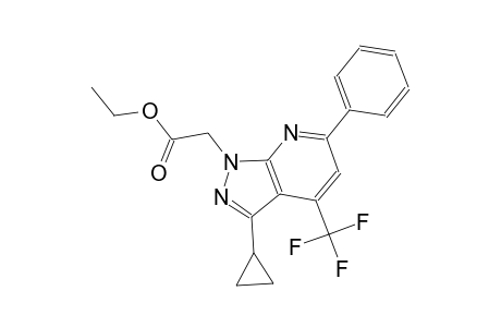 1H-pyrazolo[3,4-b]pyridine-1-acetic acid, 3-cyclopropyl-6-phenyl-4-(trifluoromethyl)-, ethyl ester