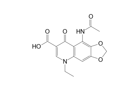 9-acetamido-5,8-dihydro-5-ethyl-8-oxo-1,3-dioxolo[4,5-g]quinoline-7-carboxylic acid
