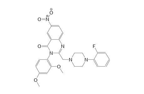 3-(2,4-dimethoxyphenyl)-2-{[4-(2-fluorophenyl)-1-piperazinyl]methyl}-6-nitro-4(3H)-quinazolinone