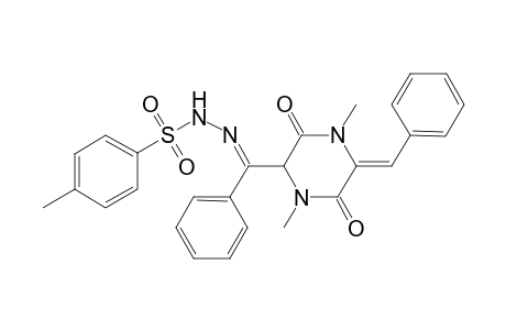 Benzenesulfonic acid, 4-methyl-, [[1,4-dimethyl-3,6-dioxo-5-(phenylmethylene)-2-piperazinyl]phenylmethylene]hydrazide, (?,Z)-(.+-.)-