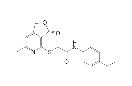 Acetamide, 2-[(1,3-dihydro-6-methyl-3-oxofuro[3,4-c]pyridin-4-yl)thio]-N-(4-ethylphenyl)-