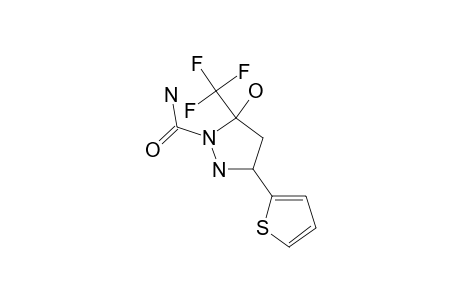 5-hydroxy-3-thiophen-2-yl-5-(trifluoromethyl)pyrazolidine-1-carboxamide