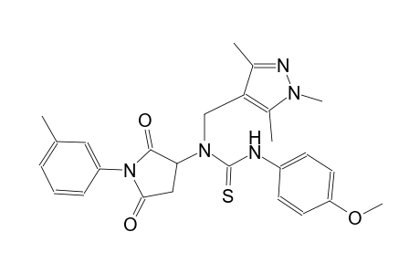 N'-(4-methoxyphenyl)-N-[1-(3-methylphenyl)-2,5-dioxo-3-pyrrolidinyl]-N-[(1,3,5-trimethyl-1H-pyrazol-4-yl)methyl]thiourea