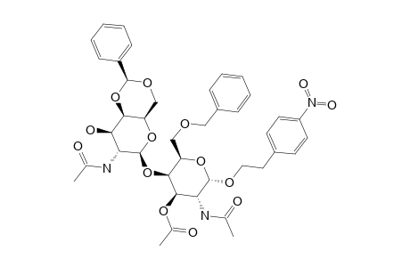 #15;2-(4-NITROPHENYL)-ETHYL-2-ACETAMIDO-4,6-O-BENZYLIDENE-2-DEOXY-BETA-D-GALACTOPYRANOSYL-(1->4)-2-ACETAMIDO-3-O-ACETYL-6-O-BENZYL-2-DEOXY-ALPHA-D-GALAC