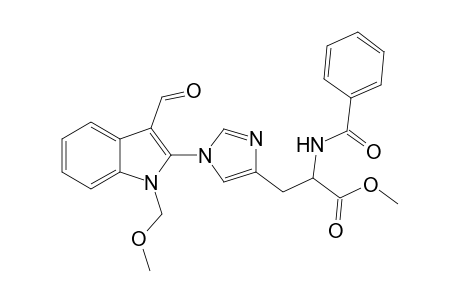 N(.alpha.)-Benzoyl-N(.tal.(3-formyl-1-methoxymethylindol-2-yl)histidine methyl ester