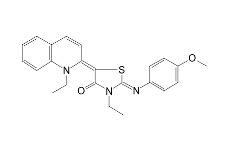 3-Ethyl-5-(1-ethyl-2(1H)-quinolinylidene)-2-[(4-methoxyphenyl)imino]-1,3-thiazolidin-4-one