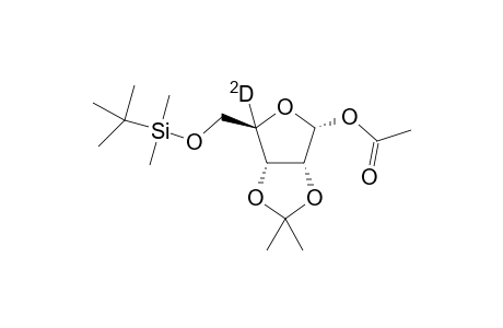 [4-(2)H]1-O-Acetyl-5-O-[(1,1-dimethylethyl)dimethylsilyl]-2,3-O-(1-methylethylidene)-D-ribofuranose