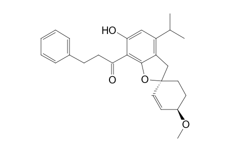 (2'R*,4'R*}-1-[6'-Hydroxy-4'-methoxy-4'-(1"-methylethyl)spiro[benzo[b]furan-2'(3'H),1"-cyclohex-2"-en-7'-yl]-3-phenylpropan-1-one