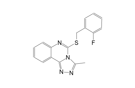 [1,2,4]triazolo[4,3-c]quinazoline, 5-[[(2-fluorophenyl)methyl]thio]-3-methyl-