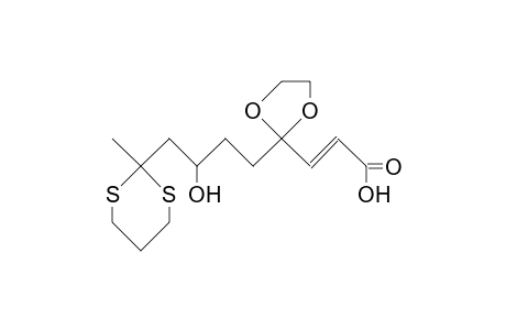 4,4-Ethylenedioxy-7-hydroxy-9,9-propylenedithio-2-decenoic acid
