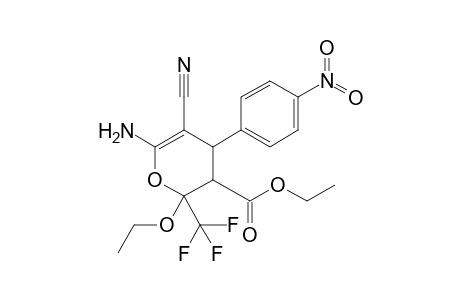 6-Amino-5-cyano-2-ethoxy-4-(4-nitrophenyl)-2-(trifluoromethyl)-3,4-dihydropyran-3-carboxylic acid ethyl ester