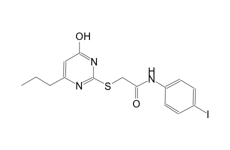 2-[(4-hydroxy-6-propyl-2-pyrimidinyl)sulfanyl]-N-(4-iodophenyl)acetamide