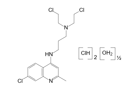 7-chloro-4-{3-[bis(2-chloroethyl)amino]propylamino}quinaldine, dihydrochloride, hemihydrate