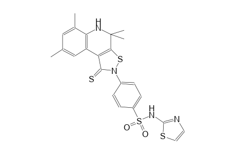 4-(4,4,6,8-tetramethyl-1-thioxo-4,5-dihydroisothiazolo[5,4-c]quinolin-2(1H)-yl)-N-(1,3-thiazol-2-yl)benzenesulfonamide