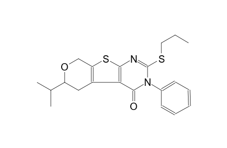 4H-pyrano[4',3':4,5]thieno[2,3-d]pyrimidin-4-one, 3,5,6,8-tetrahydro-6-(1-methylethyl)-3-phenyl-2-(propylthio)-