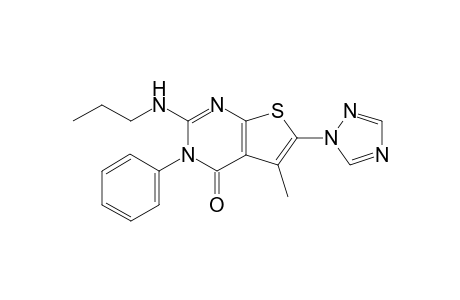 5-Methyl-3-phenyl-2-propylamino-6-(1H-1,2,4-triazol-1-yl)thieno[2,3-d]pyrimidin-4(3H)-one