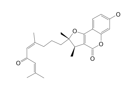 FUKANEFUROMARIN-C;2,3-DIHYDRO-7-HYDROXY-2S*,3R*-DIMETHYL-2-[4,8-DIMETHYL-4-(Z),7-NONADIEN-6-ONYL]-FURO-[3,2-C]-COUMARIN