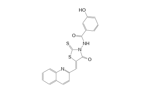 benzamide, 3-hydroxy-N-[(5Z)-4-oxo-5-(2-quinolinylmethylene)-2-thioxothiazolidinyl]-