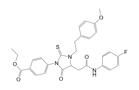 ethyl 4-{4-[2-(4-fluoroanilino)-2-oxoethyl]-3-[2-(4-methoxyphenyl)ethyl]-5-oxo-2-thioxo-1-imidazolidinyl}benzoate