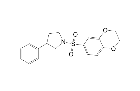 Pyrrolidine, 1-[(2,3-dihydro-1,4-benzodioxin-6-yl)sulfonyl]-3-phenyl-