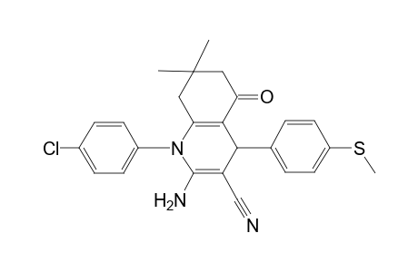 2-Amino-1-(4-chlorophenyl)-5-keto-7,7-dimethyl-4-[4-(methylthio)phenyl]-6,8-dihydro-4H-quinoline-3-carbonitrile