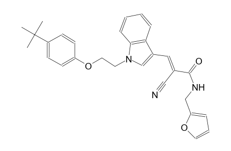 (2E)-3-{1-[2-(4-tert-butylphenoxy)ethyl]-1H-indol-3-yl}-2-cyano-N-(2-furylmethyl)-2-propenamide