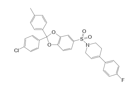 racemic 1-[2-(4-chloro-phenyl)-2-p-tolyl-benzo[1,3]dioxole-5- sulfonyl]-4 (4-fluoro-phenyl)-1,2,3,6-tetrahydro-pyridine