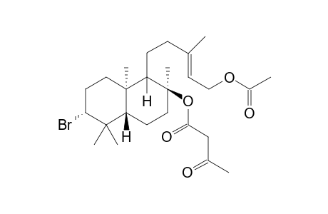 8-O-Acetoacetyl-15-O-acetyl-epi-aplysin-20 [8-O-Acetoacetyl-3-bromo-4,4,8,10-tetramethyl-9-(3-methyl-5-acetylpent-3-en-1-yl)-decahydronaphthalene]