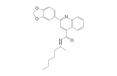2-(1,3-benzodioxol-5-yl)-N-(1-methylhexyl)-4-quinolinecarboxamide