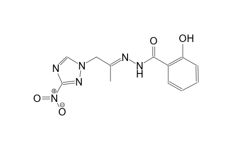 2-hydroxy-N'-[(E)-1-methyl-2-(3-nitro-1H-1,2,4-triazol-1-yl)ethylidene]benzohydrazide