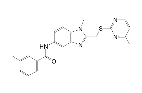 benzamide, 3-methyl-N-[1-methyl-2-[[(4-methyl-2-pyrimidinyl)thio]methyl]-1H-benzimidazol-5-yl]-