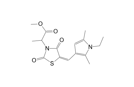 methyl 2-{(5E)-5-[(1-ethyl-2,5-dimethyl-1H-pyrrol-3-yl)methylene]-2,4-dioxo-1,3-thiazolidin-3-yl}propanoate