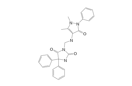 3-[(1,5-DIMETHYL-3-OXO-2-PHENYL-2,3-DIHYDRO-1H-PYRAZOL-4-YL-AMINO)-ETHYL]-5,5-DIPHENYL-IMIDAZOLIDINE-2,4-DIONE