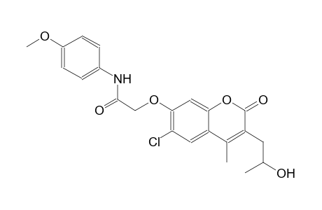 2-{[6-chloro-3-(2-hydroxypropyl)-4-methyl-2-oxo-2H-chromen-7-yl]oxy}-N-(4-methoxyphenyl)acetamide