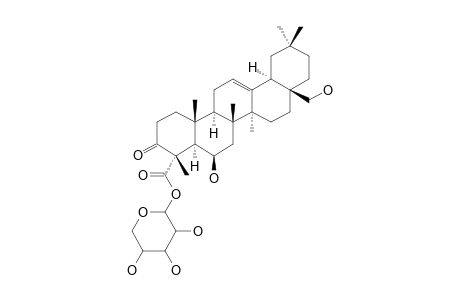 GAMBOUKOKOENSIDE-B;6-BETA,28-DIHYDROXY-3-OXOOLEAN-12-EN-23-OIC-ACID-23-O-ALPHA-L-ARABINOPYRANOSYLESTER