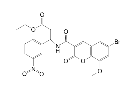 3-[(6-bromo-2-keto-8-methoxy-chromene-3-carbonyl)amino]-3-(3-nitrophenyl)propionic acid ethyl ester
