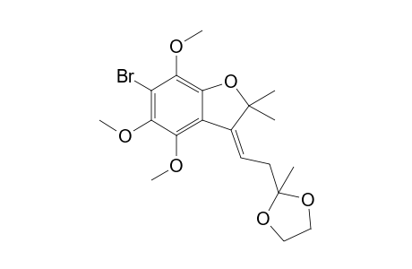 (E)- and (Z)-6-bromo-3-(3,3-ethylenedioxybutylidene)-4,5,7-trimethoxy-2,2-dimethyl-2,3-dihydrobenzofuran (1:3.5 mixture)