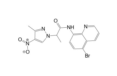 N-(5-bromo-8-quinolinyl)-2-(3-methyl-4-nitro-1H-pyrazol-1-yl)propanamide