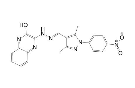 3,5-dimethyl-1-(4-nitrophenyl)-1H-pyrazole-4-carbaldehyde (3-hydroxy-2-quinoxalinyl)hydrazone