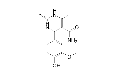 4-(4-hydroxy-3-methoxyphenyl)-6-methyl-2-thioxo-1,2,3,4-tetrahydro-5-pyrimidinecarboxamide