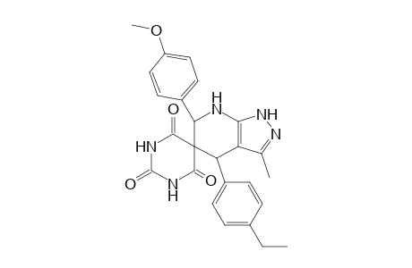 4-(4-Ethylphenyl)-6-[4-methoxyphenyl]-3-methyl-1H-1,4,6,7-tetrahydro-2'H-spiro[pyrazolo[3,4-b]pyridine-5,5'-pyrimidine]-2',4',6'-(1'H.3'H)-trione
