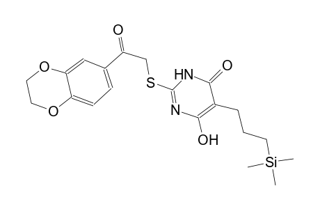 4(3H)-pyrimidinone, 2-[[2-(2,3-dihydro-1,4-benzodioxin-6-yl)-2-oxoethyl]thio]-6-hydroxy-5-[3-(trimethylsilyl)propyl]-