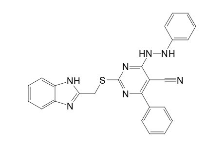 2-((1H-Benzo[d]imidazol-2-yl)methylthio)-4-(2-phenylhydrazinyl)-6-phenylpyrimidine-5-carbonitrile