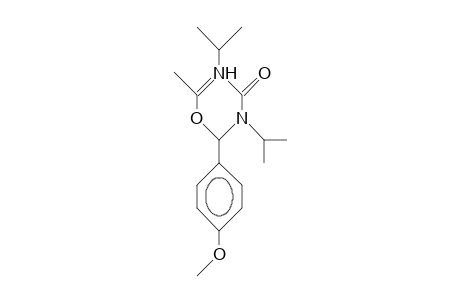 3,4-Dihydro-3,5-diisopropyl-2-(4-methoxy-phenyl)-6-methyl-4-oxo-2H-1,3,5-oxadiazinium cation