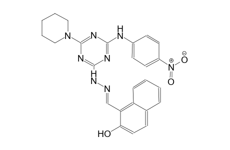 1-naphthalenecarboxaldehyde, 2-hydroxy-, [4-[(4-nitrophenyl)amino]-6-(1-piperidinyl)-1,3,5-triazin-2-yl]hydrazone