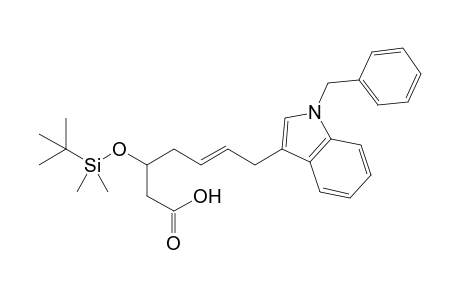 7-(1'-Benzyl-1H-indol-3'-yl)-3-[(t-butyldimethylsilyl)oxy]-5-heptenoic acid
